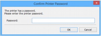 figure: Confirm Printer Password screen